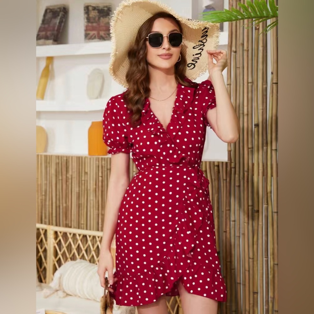 V Neck Short Sleeve Dress, Women's Clothing size xl